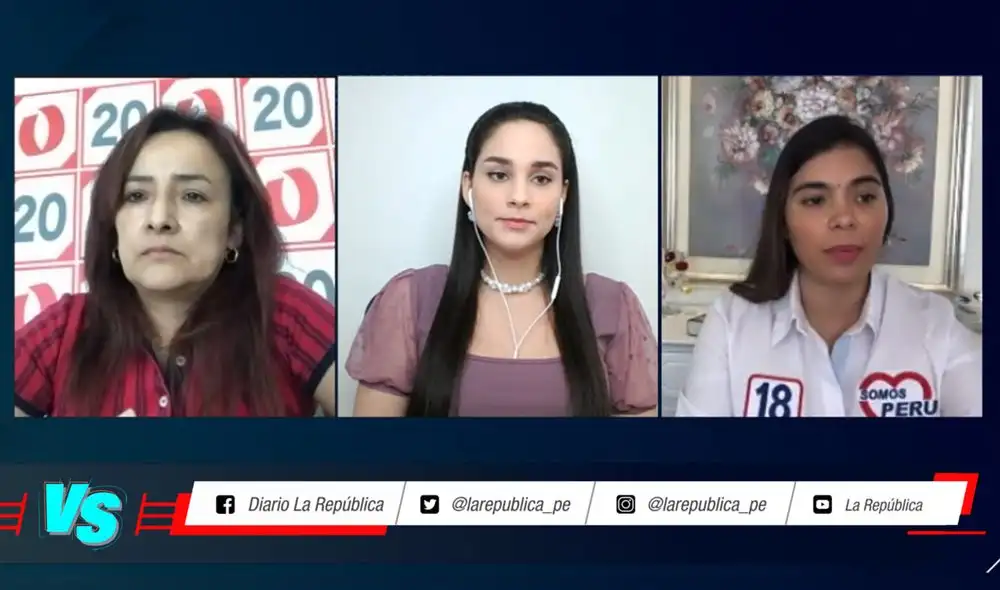 Rosa Heredia Mendoza del Partido Nacionalista y Zully Pinchi Ramírez de Somos Perú debaten en #VersusElectoral. Foto: captura/RTV Rosa Heredia Mendoza del Partido Nacionalista y Zully Pinchi Ramírez de Somos Perú debaten en #VersusElectoral. Foto: captura/RTV