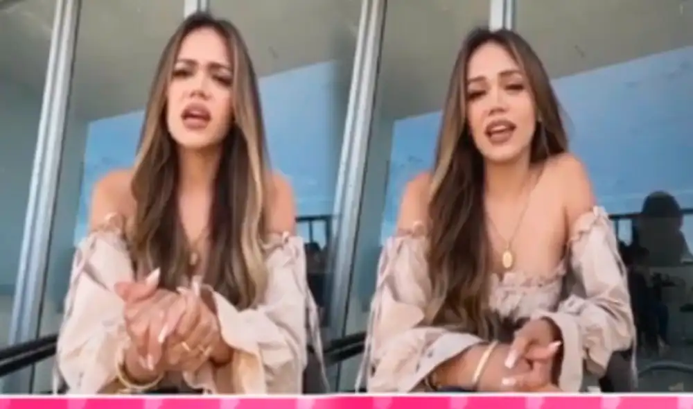 La actriz contó cómo pasa sus días en Estados Unidos. Foto: capturas América TV La actriz contó cómo pasa sus días en Estados Unidos. Foto: capturas América TV