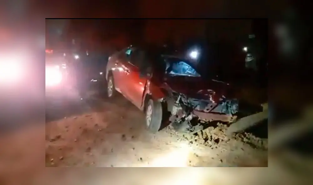Chofer causante del accidente en su huida cayó a una zanja. Foto: captura Hco. Tv