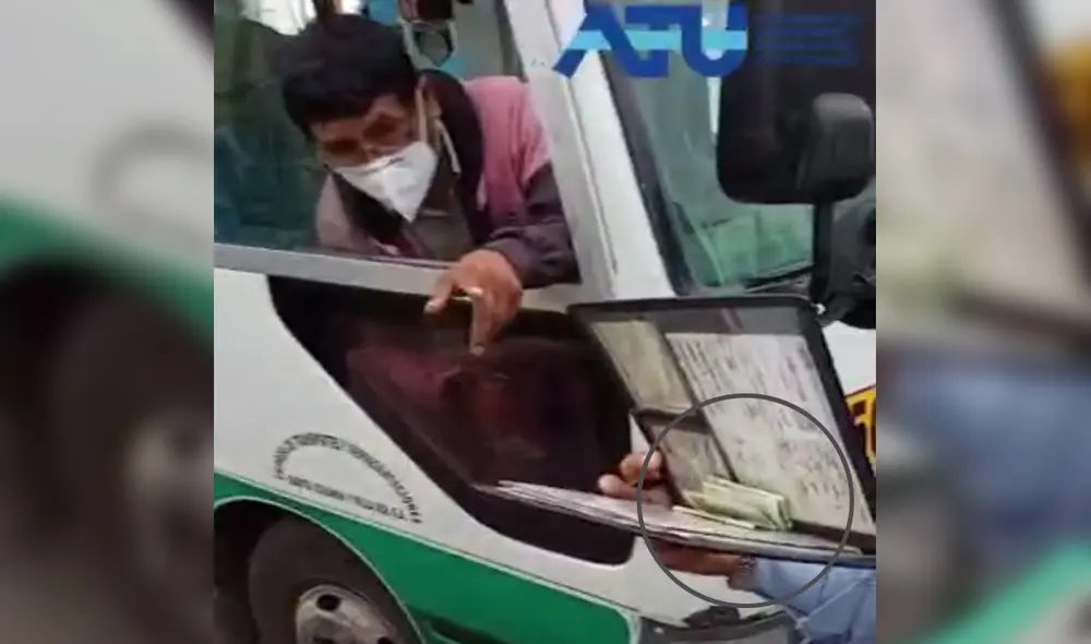 Víctor Félix fue intervenido por obstruir el tránsito al recoger pasajeros en un lugar prohibido. Foto: captura de video ATU