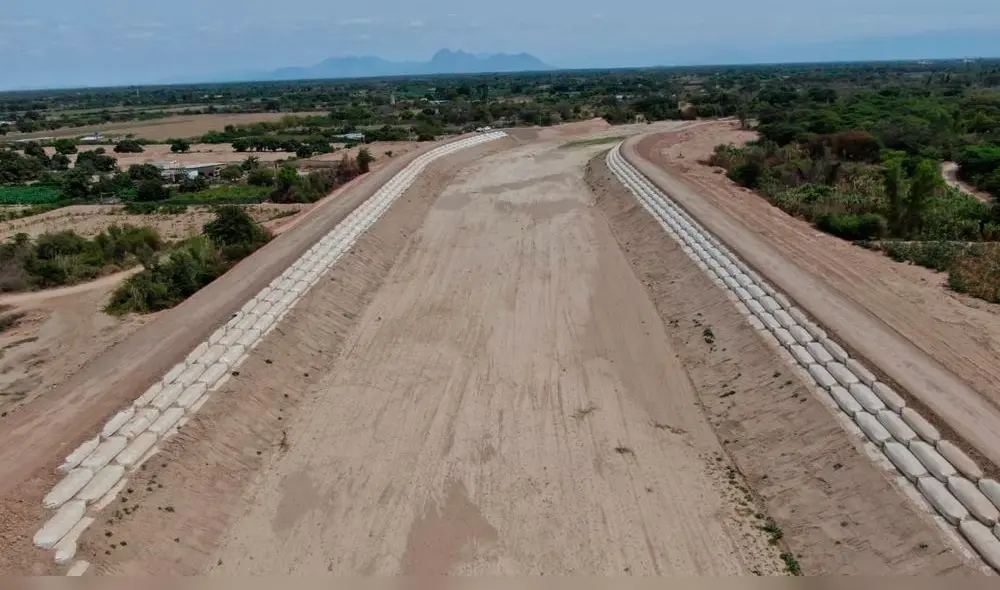 Obras de defensas ribereñas en el río La Leche. Foto: ARCC