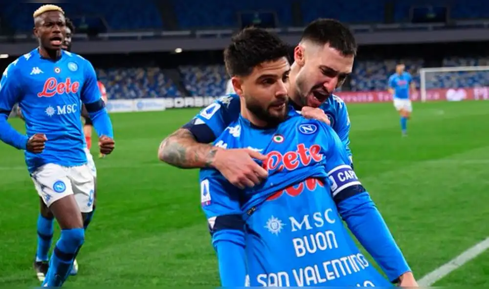 Lorenzo Insigne abrió el marcador desde los doce pasos. Foto: Twitter/@sscnapoliES Lorenzo Insigne abrió el marcador desde los doce pasos. Foto: Twitter/@sscnapoliES
