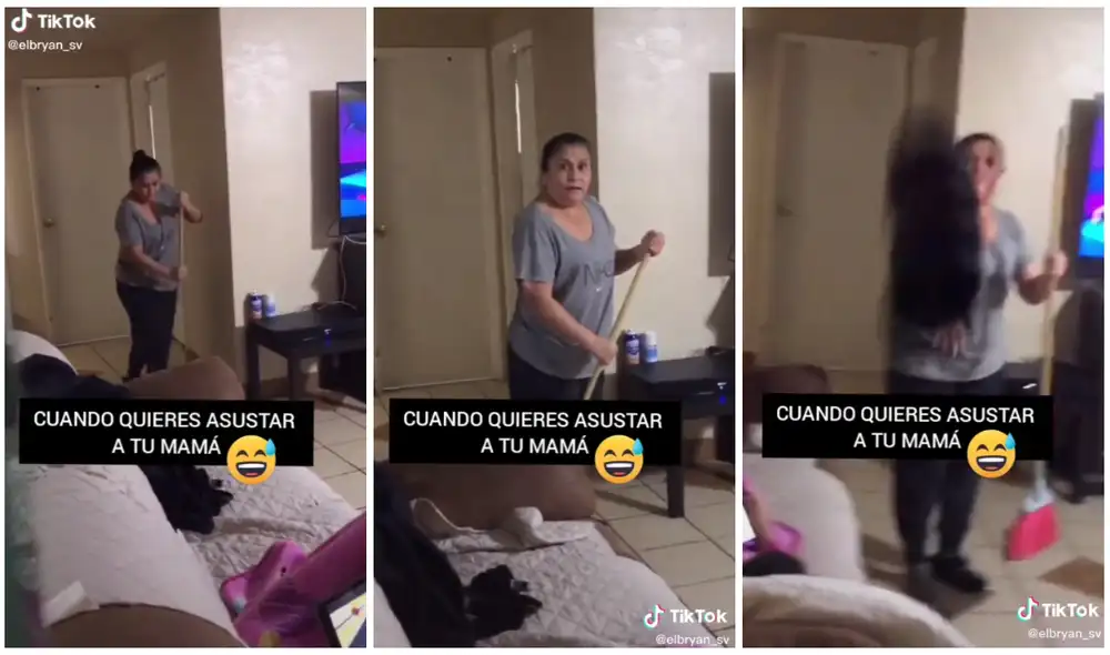 El calzado fue directo al celular del joven. Foto: captura de TikTok/@elbryan_sv