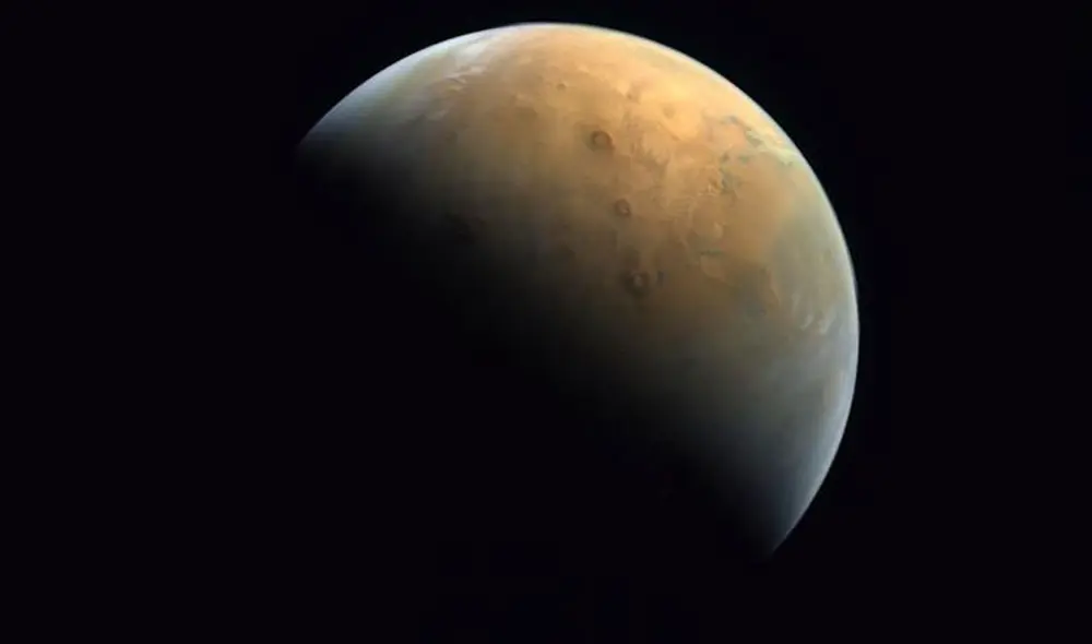 Marte captado por la sonda emiratí Esperanza. Foto: Emirates Mars Mission/ Mohamed Bin Zayed Marte captado por la sonda emiratí Esperanza. Foto: Emirates Mars Mission/ Mohamed Bin Zayed