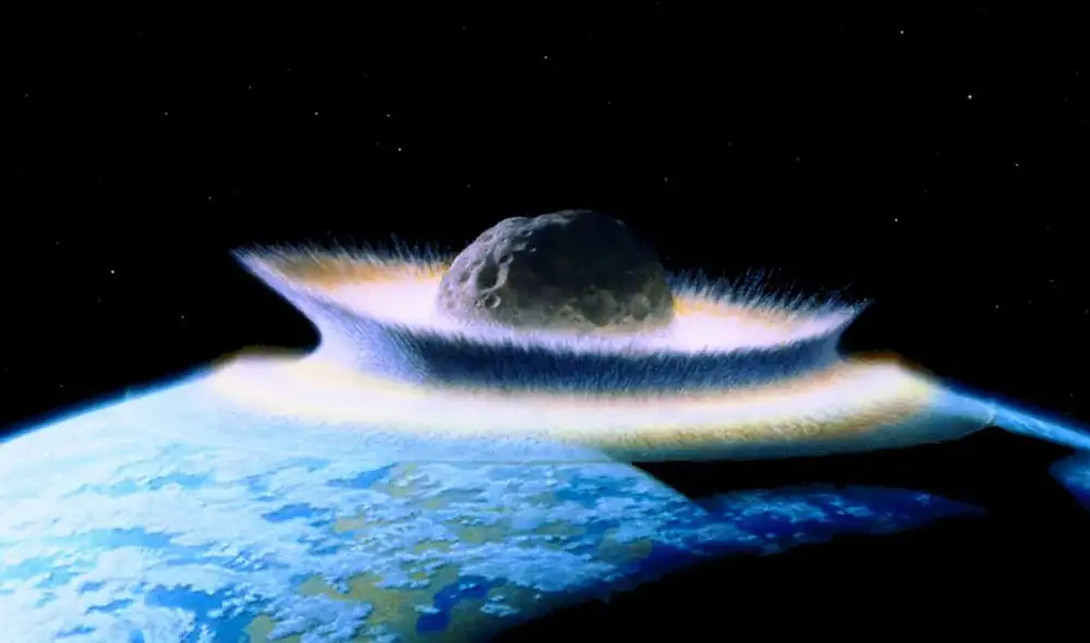 Representación artística del meteorito que impactó la Tierra. Imagen: NASA