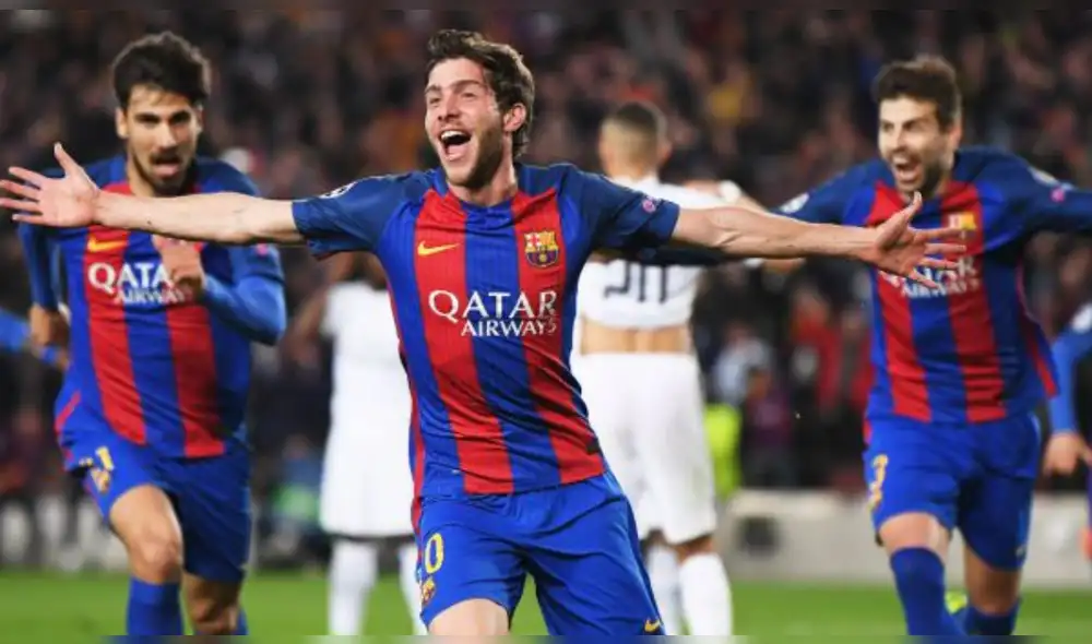 Sergi Roberto marcó el 6-1 en aquella remontada histórica del FC Barcelona sobre el PSG en la Champions League 2016-2017. Foto: difusión
