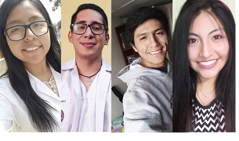 Los ganadores: Lucely del Pilar Aycachi (Poesía), Cristhian David Saavedra (Cuento), Jhonatan Ricardo Mejía (Fotografía) e Iveth Bianey Miranda (Audiovisuales).