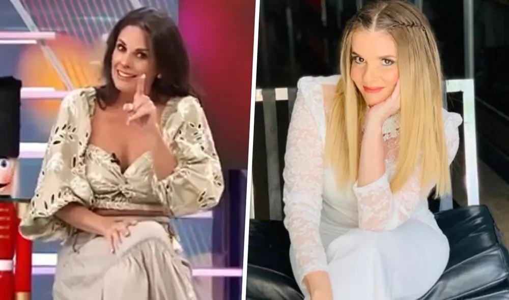 Rebeca Escribens y Johanna San Miguel en el set de América Espectáculos. Foto: captura de América TV/ Johanna San Miguel/ Instagram