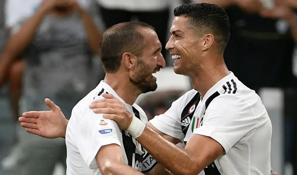 Giorgio Chiellini celebrando con Cristiano Ronaldo un gol del portugués con la Juventus. Foto: EFE Giorgio Chiellini celebrando con Cristiano Ronaldo un gol del portugués con la Juventus. Foto: EFE