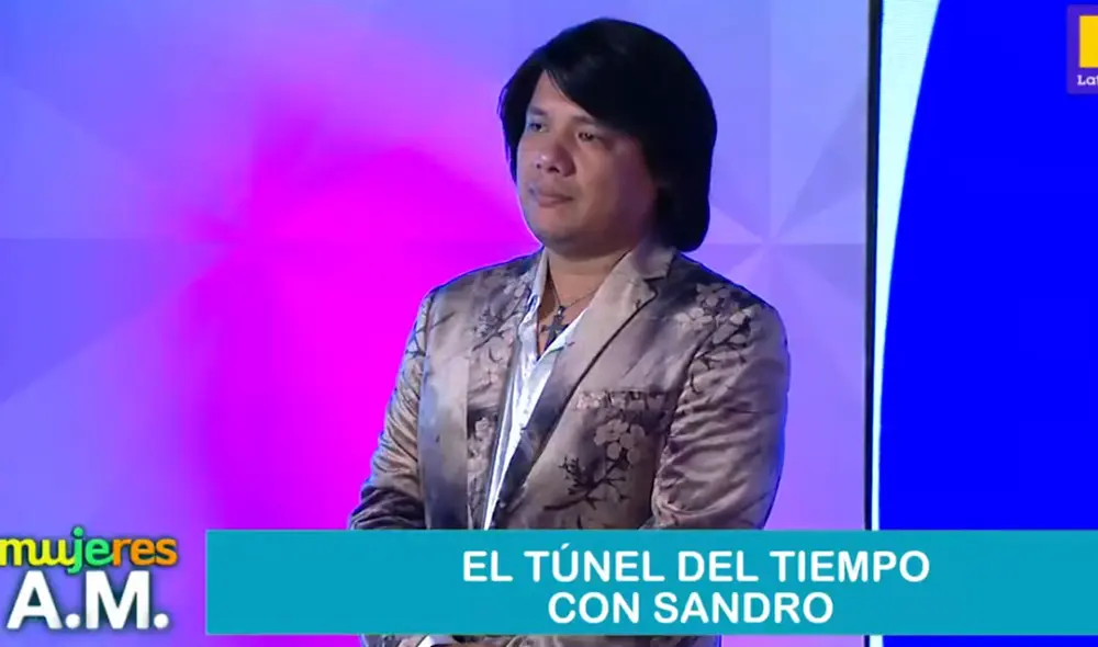 Tony Cam, imitador de Sandro, participa en El túnel del tiempo de Mujeres al mando. Foto: captura de Latina