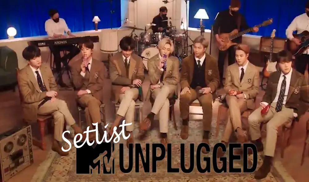 Lista de canciones que presentaría BTS en el MTV Unplugged. Foto: composición LR /MTV