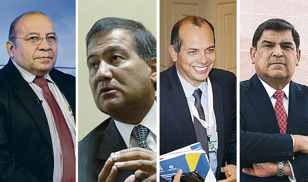 De izquierda a derecha: Kurt Burneo, Javier Zúñiga, Luis Miguel Castilla y  Juan José Marthans. Foto: composición La República