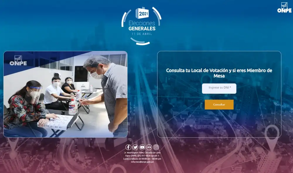 Podrás conocer si eres miembro de mesa y tu local de votación. Foto: Captura web Consulta tu local