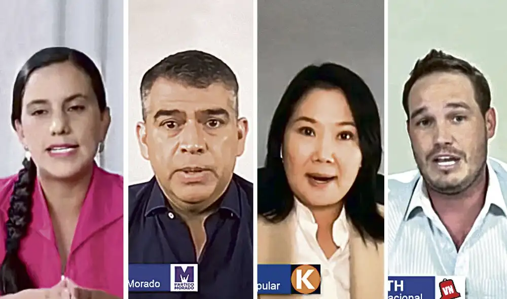 Cuatro. George Forsyth (VN), Keiko Fujimori (FP), Julio Guzmán (PM) y Verónika Mendoza (JP). Foto: composición La República