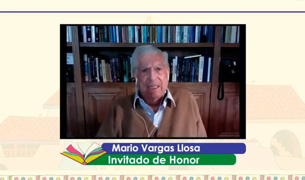 Los saludos. Vargas Llosa desde Madrid. Foto: captura Facebook FELIZH Los saludos. Vargas Llosa desde Madrid. Foto: captura Facebook FELIZH