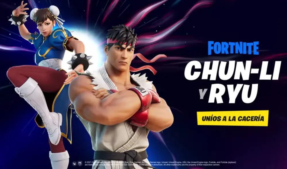 Ryu y Chun-Li estarán en la tienda de Fortnite. Foto: Epic Games