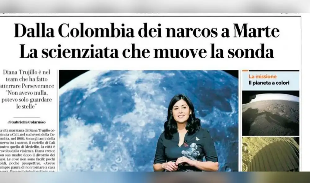 Diana Trujillo es una ingeniera aeroespacial colombiana que lideró el aterrizaje en Marte ocurrido hace dos días. Foto: captura/Twitter