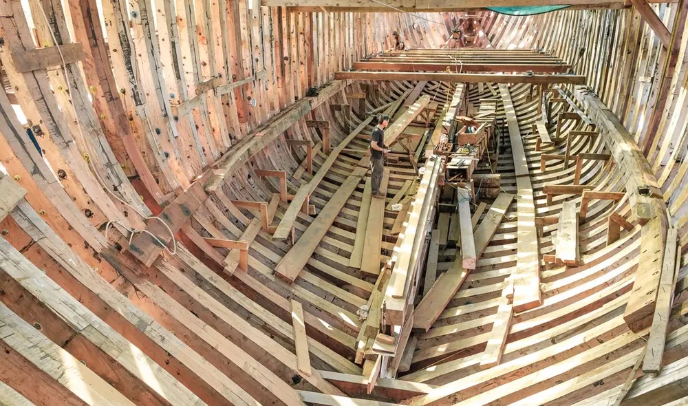 El buque se movilizará principalmente con energía eólica, pero también contará con un motor eléctrico auxiliar 100% renovable para las maniobras en puertos y vientos bajos, según los activistas. Foto: Facebook / SAILCARGO INC.