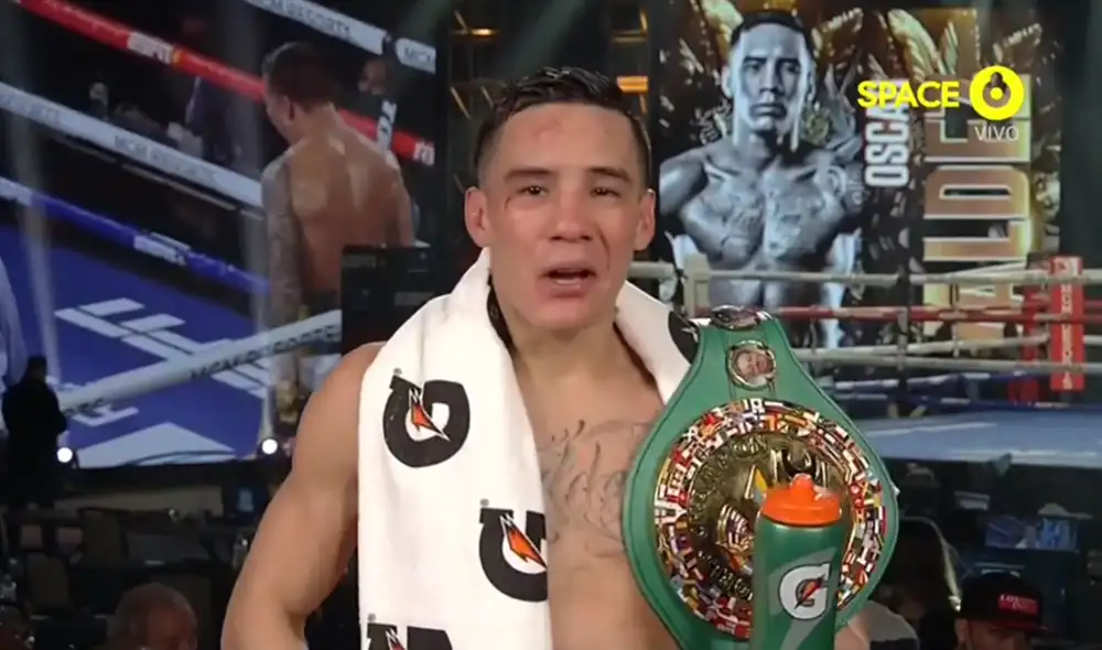 Valdez derribó en tres ocasiones a Miguel Ángel 'Alacrán' Berchelt. Foto: captura Space Valdez derribó en tres ocasiones a Miguel Ángel 'Alacrán' Berchelt. Foto: captura Space