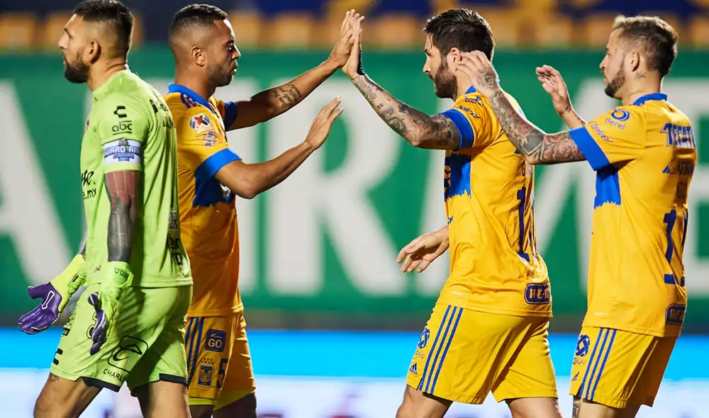Tigres, con soberbia actuación de Nicolás López, venció 3-2 a Tijuana desde el  Estadio Universitario. Foto: AFP