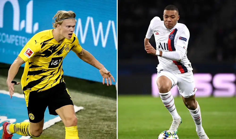 Haaland y Mbappé tuvieron una destacada actuación en la ida de los octavos de final de la Champions League. Foto: composición EFE/AFP