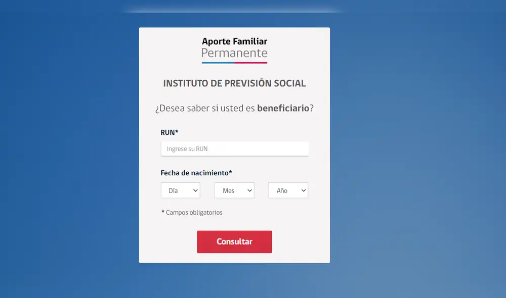 Pago a las familias. El pago del Bono Marzo 2021 comenzó a entregarse desde el pasado 15 de febrero del presente año. Foto: captura/web consulta.aportefamiliar.cl