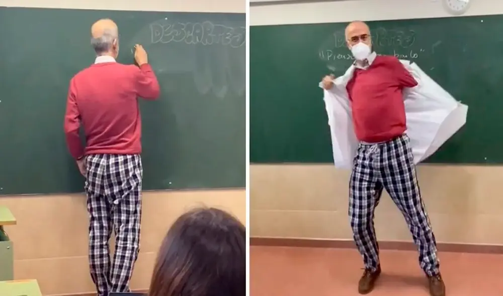 El profesor baila al ritmo del rapero Tyga junto a sus alumnos. Foto: captura de TikTok