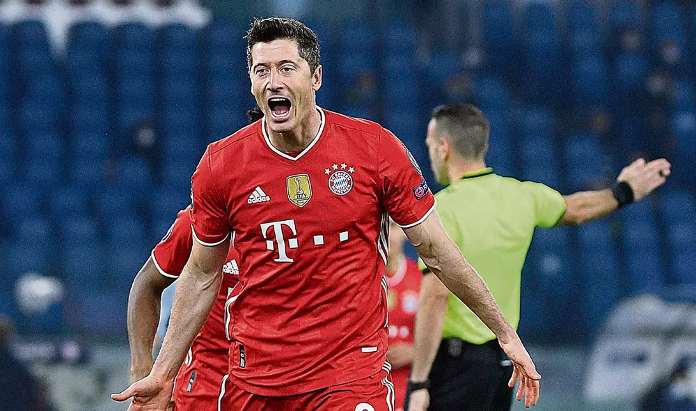 El goleador. Lewandowski festeja el gol que anotó, el mismo que lo lleva a estar entre los 3 goleadores de la Champions. Foto: EFE El goleador. Lewandowski festeja el gol que anotó, el mismo que lo lleva a estar entre los 3 goleadores de la Champions. Foto: EFE