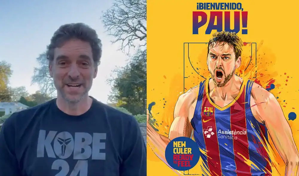 Pau Gasol expresó su alegría por volver al equipo en el que se formó. Foto: composición/captura de video Pau Gasol expresó su alegría por volver al equipo en el que se formó. Foto: composición/captura de video