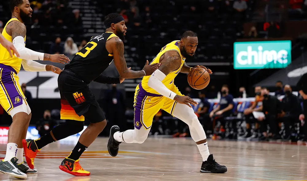 Jazz se enfrentó a Lakers en el el Vivint Smart Home Arena. Foto: AFP