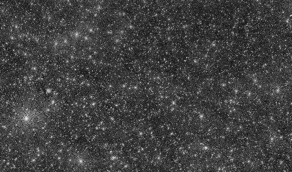Sector del cielo del hemisferio norte donde aparecen miles de agujeros negros. Foto: Ecuesta LOFAR/ LOL