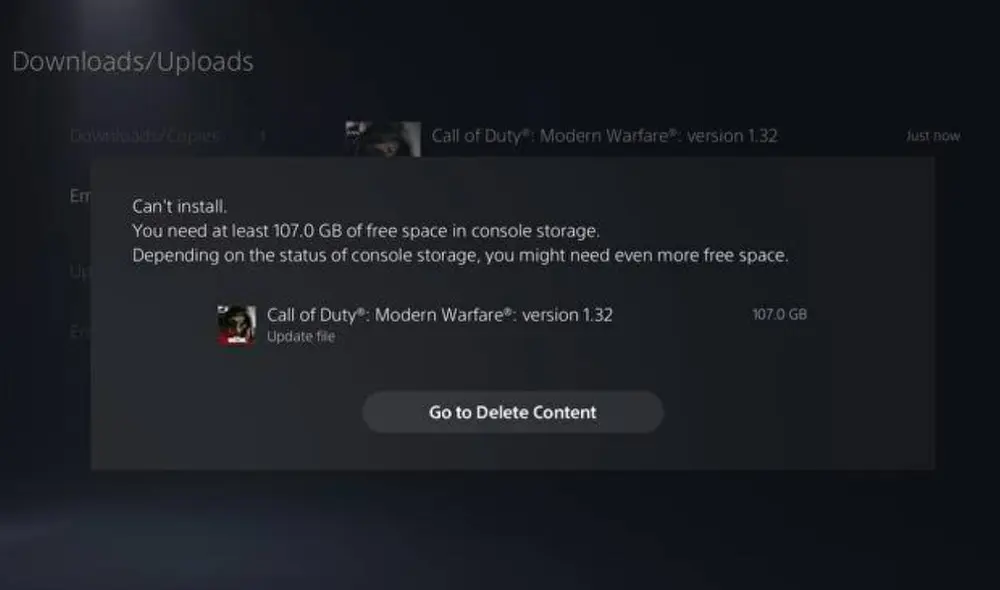 Call of Duty: Warzone, Black Ops Cold War y Modern Warfare ya no alcanzan en una PS4 de poca capacidad. Foto: Eurogamer