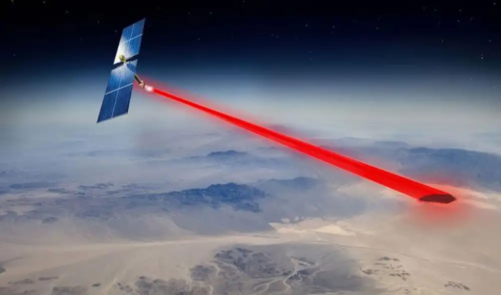 Concepto artístico de un panel solar espacial que da energía a la Tierra. Foto: CNN