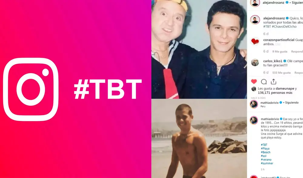 El hashtag #TBT es muy popular entre los famosos en Instagram. Foto: composición/Instagram