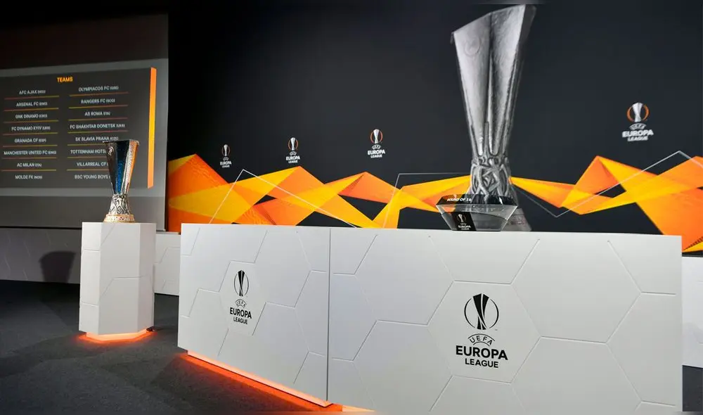 El sorteo de octavos se realizó en la Casa del Fútbol Europeo de Nyon. Foto: Twitter/@EuropaLeague