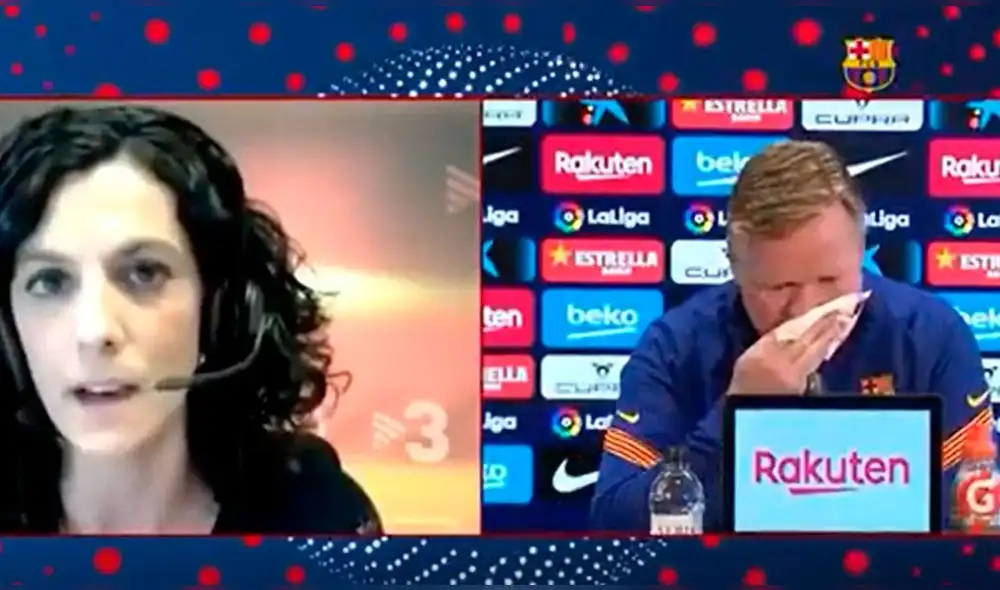 Ronald Koeman brindó conferencia de prensa previo al duelo entre azulgranas y andaluces. Foto: captura/BarcaTV Ronald Koeman brindó conferencia de prensa previo al duelo entre azulgranas y andaluces. Foto: captura/BarcaTV