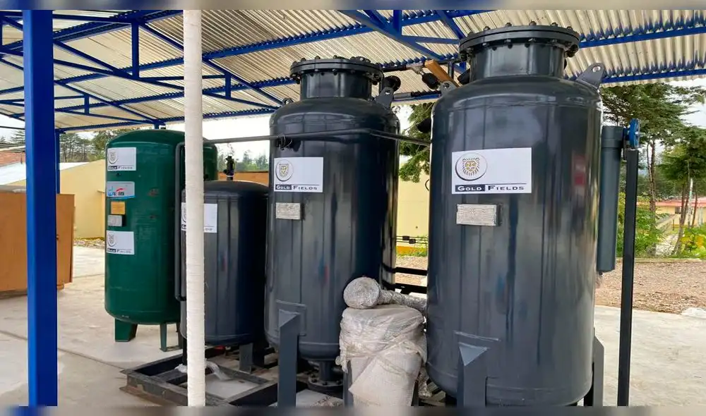 Invierten más de 330.000 dólares en planta de oxígeno y fue instalada en Bambamarca. Foto: Gold Fields.