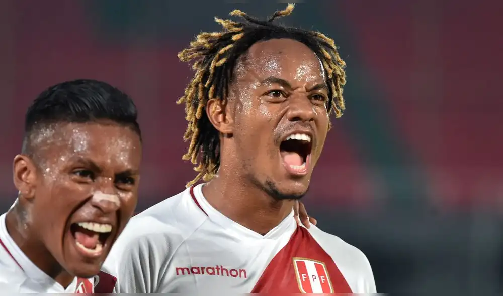 André Carrillo celebrando un gol con la selección peruana. Foto: AFP André Carrillo celebrando un gol con la selección peruana. Foto: AFP