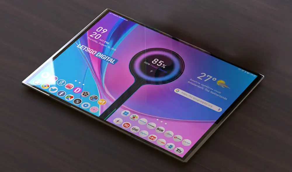 El smartphone tendría un diseño similar al Samsung Galaxy Z Fold 2. Foto: LetsGoDigital