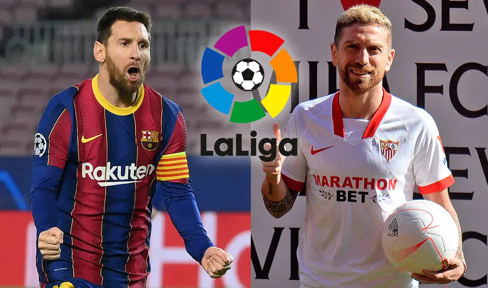 Barcelona enfrentará al Sevilla en el Estadio Ramón Sánchez Pizjuán por la Liga Santander. Foto: composición de La República Barcelona enfrentará al Sevilla en el Estadio Ramón Sánchez Pizjuán por la Liga Santander. Foto: composición de La República