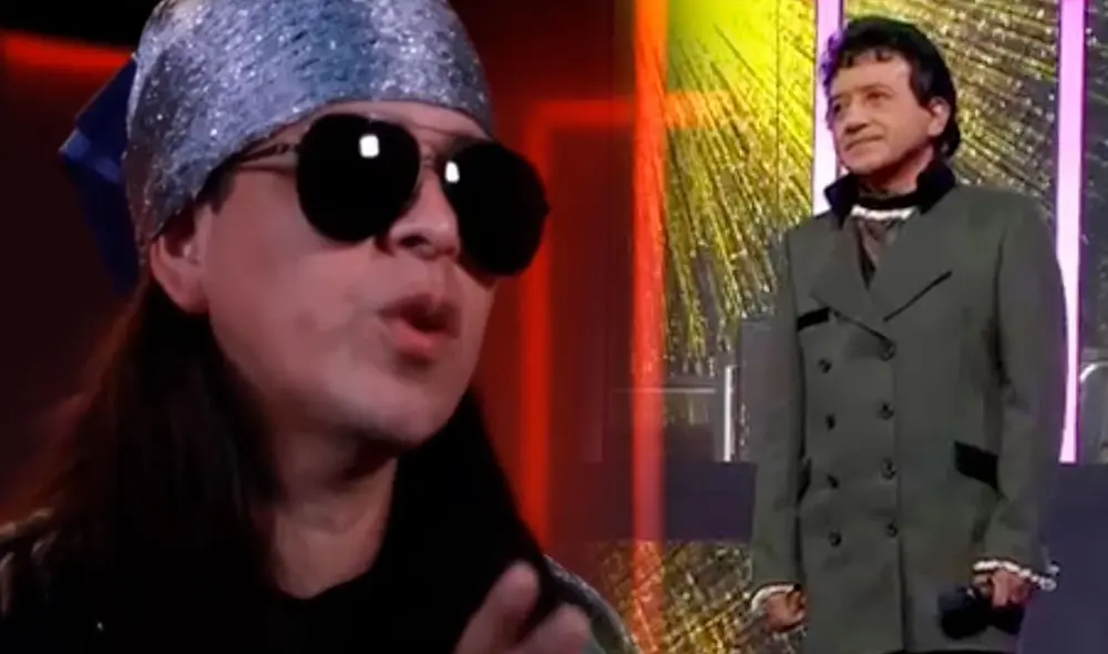 El imitador de Axl Rose utilizó la canción “You could be mine” para retar al consagrado 'José José". Foto: captura Yo soy, grandes batallas / Latina