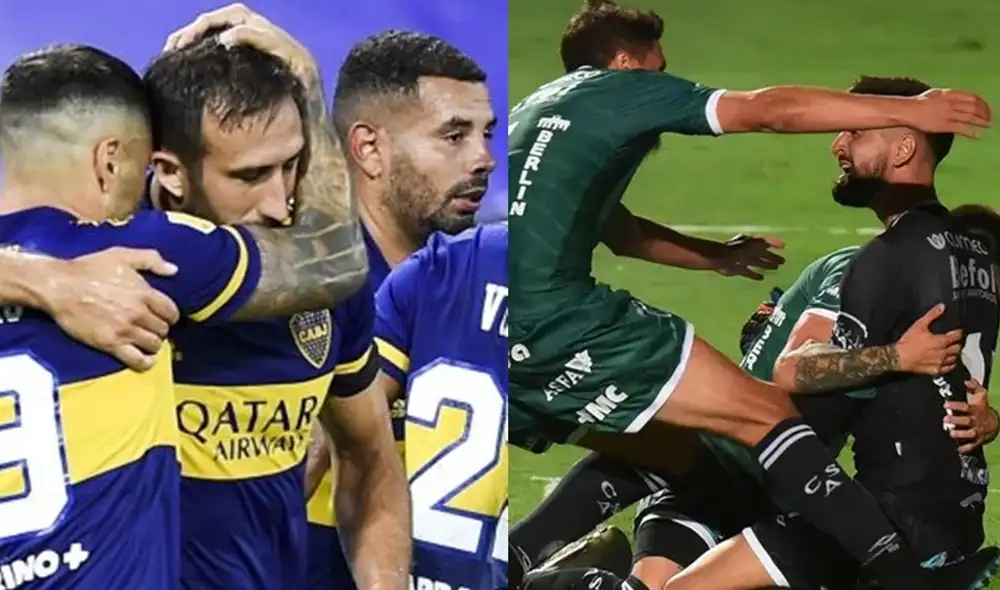 Boca Juniors le saca una ventaja de cuatro puntos a Sarmiento. Foto: Composición GLR/Boca Juniors / La Nación