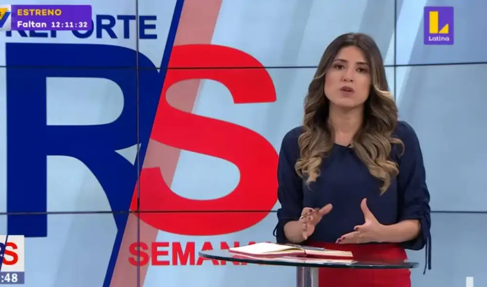 Fátima Aguilar, conductora del programa dominical Reporte semanal. Foto: captura de Latina