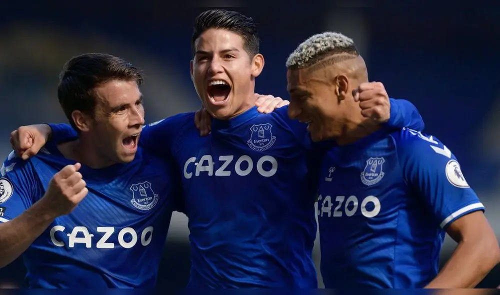 Everton de Richarlison y James Rodríguez suma doce triunfos en la Premier League. Foto: EFE