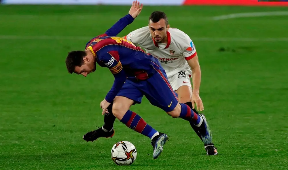 Sevilla dio el primer golpe ante Barcelona y ganó 2-0 en la ida por Copa del Rey. Foto: EFE