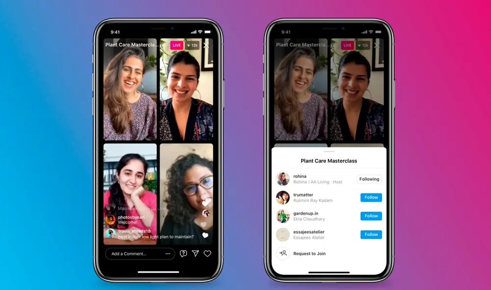 Live Rooms es la función de Instagram que permite retransmitir en vivo y en directo videollamadas. Foto: Techcrunch