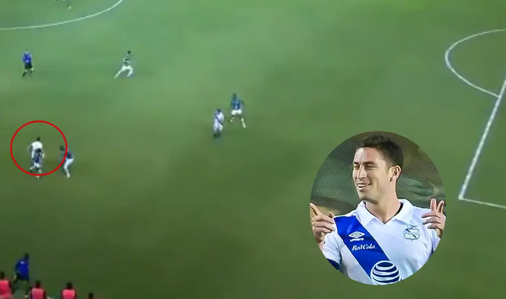 Santiago Ormeño marcó el primer tanto e intervino en el segundo gol. Foto: captura Puebla Santiago Ormeño marcó el primer tanto e intervino en el segundo gol. Foto: captura Puebla