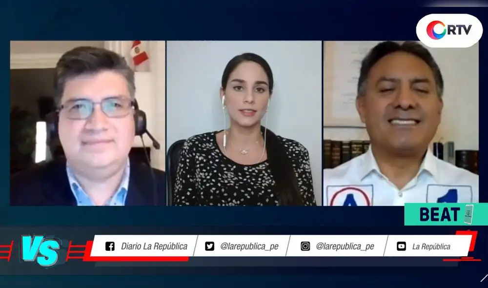 Debate entre Edwin Gines del Partido Morado y Carlos Jaico de Alianza para el Progreso en #VersusElectoral. Foto: captura/RTV