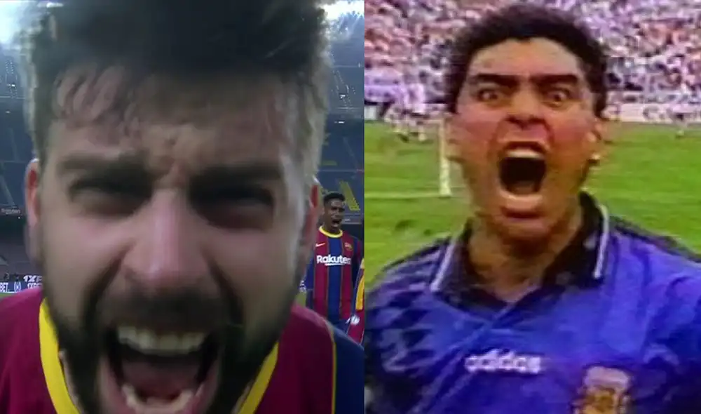 Así como ocurrió con Maradona en su tiempo, las cámaras de TV captaron de cerca el festejo de Gerard Piqué. Foto: captura de Direct TV/YouTube