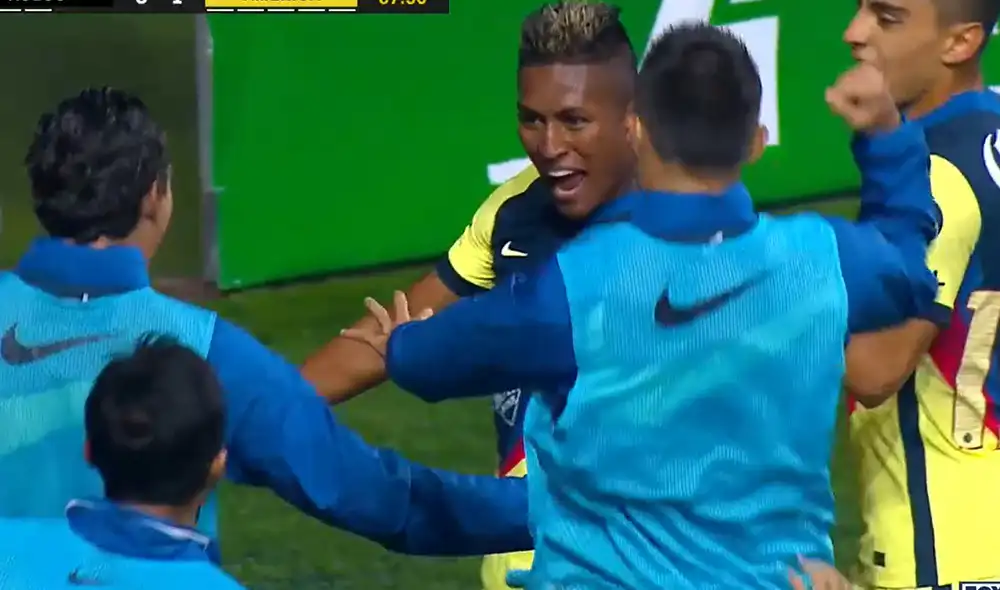 Aquino marcó por segundo partido consecutivo con el América. Foto: captura de video/Fox Sports Aquino marcó por segundo partido consecutivo con el América. Foto: captura de video/Fox Sports